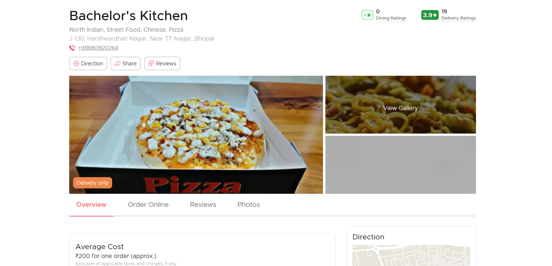 Bachelor’s Kitchen Zomato Dashboard