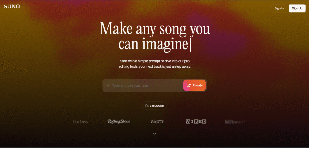 Suno ai dashboard